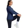 imageTACVASEN Womens Thermal Fleece Shirt Mock Turtle Neck Long Sleeve Athletic Running Warm Tops Base Layer Cold Weather GearNavy