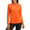 imageTACVASEN Womens Thermal Fleece Shirt Mock Turtle Neck Long Sleeve Athletic Running Warm Tops Base Layer Cold Weather GearOrange