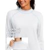 imageTACVASEN Womens Thermal Fleece Shirt Mock Turtle Neck Long Sleeve Athletic Running Warm Tops Base Layer Cold Weather GearWhite