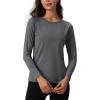 imageTACVASEN Womens Thermal Shirts Lightweight Fleece Lined Long Sleeve Winter Base Layer Undershirt for WorkoutDarkgray