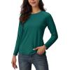 imageTACVASEN Womens Thermal Shirts Lightweight Fleece Lined Long Sleeve Winter Base Layer Undershirt for WorkoutEgreen