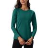 imageTACVASEN Womens Thermal Shirts Lightweight Fleece Lined Long Sleeve Winter Base Layer Undershirt for WorkoutEgreen