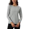 imageTACVASEN Womens Thermal Shirts Lightweight Fleece Lined Long Sleeve Winter Base Layer Undershirt for WorkoutLightgrey