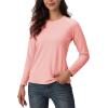 imageTACVASEN Womens Thermal Shirts Lightweight Fleece Lined Long Sleeve Winter Base Layer Undershirt for WorkoutLightpink