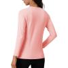 imageTACVASEN Womens Thermal Shirts Lightweight Fleece Lined Long Sleeve Winter Base Layer Undershirt for WorkoutLightpink