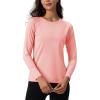 imageTACVASEN Womens Thermal Shirts Lightweight Fleece Lined Long Sleeve Winter Base Layer Undershirt for WorkoutLightpink