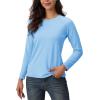 imageTACVASEN Womens Thermal Shirts Lightweight Fleece Lined Long Sleeve Winter Base Layer Undershirt for WorkoutLsblue