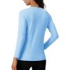 imageTACVASEN Womens Thermal Shirts Lightweight Fleece Lined Long Sleeve Winter Base Layer Undershirt for WorkoutLsblue