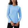 imageTACVASEN Womens Thermal Shirts Lightweight Fleece Lined Long Sleeve Winter Base Layer Undershirt for WorkoutLsblue