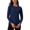 imageTACVASEN Womens Thermal Shirts Lightweight Fleece Lined Long Sleeve Winter Base Layer Undershirt for WorkoutNavy