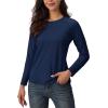 imageTACVASEN Womens Thermal Shirts Lightweight Fleece Lined Long Sleeve Winter Base Layer Undershirt for WorkoutNavy
