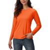 imageTACVASEN Womens Thermal Shirts Lightweight Fleece Lined Long Sleeve Winter Base Layer Undershirt for WorkoutOrange
