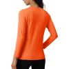imageTACVASEN Womens Thermal Shirts Lightweight Fleece Lined Long Sleeve Winter Base Layer Undershirt for WorkoutOrange