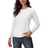 imageTACVASEN Womens Thermal Shirts Lightweight Fleece Lined Long Sleeve Winter Base Layer Undershirt for WorkoutWhite