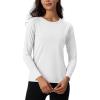imageTACVASEN Womens Thermal Shirts Lightweight Fleece Lined Long Sleeve Winter Base Layer Undershirt for WorkoutWhite