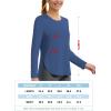 imageTACVASEN Womens UPF 80 UV Shirts Long Sleeve Workout Sun Shirt Outdoor Gym Hiking Tops Breathable LightweightBlue Gray