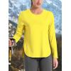imageTACVASEN Womens UPF 80 UV Shirts Long Sleeve Workout Sun Shirt Outdoor Gym Hiking Tops Breathable LightweightBright Yellow