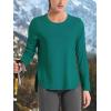imageTACVASEN Womens UPF 80 UV Shirts Long Sleeve Workout Sun Shirt Outdoor Gym Hiking Tops Breathable LightweightEmerald Green