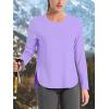 imageTACVASEN Womens UPF 80 UV Shirts Long Sleeve Workout Sun Shirt Outdoor Gym Hiking Tops Breathable LightweightLight Purple