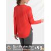 imageTACVASEN Womens UPF 80 UV Shirts Long Sleeve Workout Sun Shirt Outdoor Gym Hiking Tops Breathable LightweightTomato Red