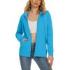 imageTACVASEN Womens Zip Up Hoodies Lightweight French Terry FullZip Hooded Sweatshirt With PocketsBright Blue