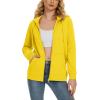 imageTACVASEN Womens Zip Up Hoodies Lightweight French Terry FullZip Hooded Sweatshirt With PocketsYellow