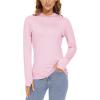 imageTACVASEN Workout Shirts for Women Running Shirts Sun Protection T Shirts Summer Shirts Swim Shirts Beach Shirts Hooded Shirts Traveling Shirts Light Pink