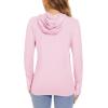imageTACVASEN Workout Shirts for Women Running Shirts Sun Protection T Shirts Summer Shirts Swim Shirts Beach Shirts Hooded Shirts Traveling Shirts Light Pink