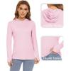 imageTACVASEN Workout Shirts for Women Running Shirts Sun Protection T Shirts Summer Shirts Swim Shirts Beach Shirts Hooded Shirts Traveling Shirts Light Pink
