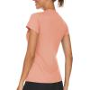 imageTACVASEN Workout Tops for Women UPF 50 Sun Protection VNeck T Shirts Short Sleeve Quick Dry Athletic Running ShirtsApricot