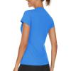 imageTACVASEN Workout Tops for Women UPF 50 Sun Protection VNeck T Shirts Short Sleeve Quick Dry Athletic Running ShirtsAzure