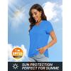 imageTACVASEN Workout Tops for Women UPF 50 Sun Protection VNeck T Shirts Short Sleeve Quick Dry Athletic Running ShirtsAzure
