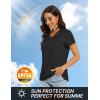 imageTACVASEN Workout Tops for Women UPF 50 Sun Protection VNeck T Shirts Short Sleeve Quick Dry Athletic Running ShirtsBlack