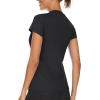 imageTACVASEN Workout Tops for Women UPF 50 Sun Protection VNeck T Shirts Short Sleeve Quick Dry Athletic Running ShirtsBlack