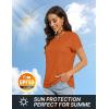 imageTACVASEN Workout Tops for Women UPF 50 Sun Protection VNeck T Shirts Short Sleeve Quick Dry Athletic Running ShirtsDark Orange