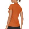 imageTACVASEN Workout Tops for Women UPF 50 Sun Protection VNeck T Shirts Short Sleeve Quick Dry Athletic Running ShirtsDark Orange