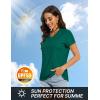 imageTACVASEN Workout Tops for Women UPF 50 Sun Protection VNeck T Shirts Short Sleeve Quick Dry Athletic Running ShirtsEgreen