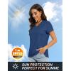 imageTACVASEN Workout Tops for Women UPF 50 Sun Protection VNeck T Shirts Short Sleeve Quick Dry Athletic Running ShirtsGray Blue