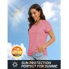 imageTACVASEN Workout Tops for Women UPF 50 Sun Protection VNeck T Shirts Short Sleeve Quick Dry Athletic Running ShirtsGray Pink