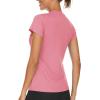 imageTACVASEN Workout Tops for Women UPF 50 Sun Protection VNeck T Shirts Short Sleeve Quick Dry Athletic Running ShirtsGray Pink