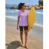 imageTACVASEN Workout Tops for Women UPF 50 Sun Protection VNeck T Shirts Short Sleeve Quick Dry Athletic Running ShirtsGray Purple