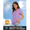 imageTACVASEN Workout Tops for Women UPF 50 Sun Protection VNeck T Shirts Short Sleeve Quick Dry Athletic Running ShirtsGray Purple