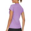 imageTACVASEN Workout Tops for Women UPF 50 Sun Protection VNeck T Shirts Short Sleeve Quick Dry Athletic Running ShirtsGray Purple