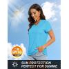 imageTACVASEN Workout Tops for Women UPF 50 Sun Protection VNeck T Shirts Short Sleeve Quick Dry Athletic Running ShirtsIce Blue