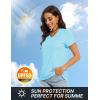 imageTACVASEN Workout Tops for Women UPF 50 Sun Protection VNeck T Shirts Short Sleeve Quick Dry Athletic Running ShirtsLake Blue