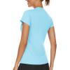 imageTACVASEN Workout Tops for Women UPF 50 Sun Protection VNeck T Shirts Short Sleeve Quick Dry Athletic Running ShirtsLake Blue