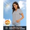 imageTACVASEN Workout Tops for Women UPF 50 Sun Protection VNeck T Shirts Short Sleeve Quick Dry Athletic Running ShirtsLight Gray