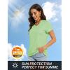 imageTACVASEN Workout Tops for Women UPF 50 Sun Protection VNeck T Shirts Short Sleeve Quick Dry Athletic Running ShirtsLight Green