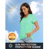 imageTACVASEN Workout Tops for Women UPF 50 Sun Protection VNeck T Shirts Short Sleeve Quick Dry Athletic Running ShirtsMint Green