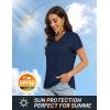 imageTACVASEN Workout Tops for Women UPF 50 Sun Protection VNeck T Shirts Short Sleeve Quick Dry Athletic Running ShirtsNavy